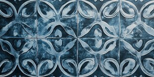 蓝色几何花纹瓷砖图案