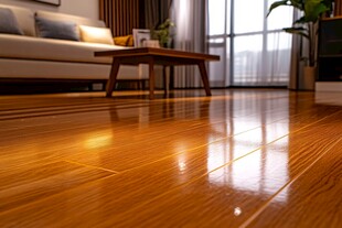 光亮木质地板的温馨客厅