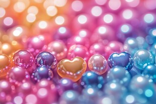 梦幻多彩心形珠子场景