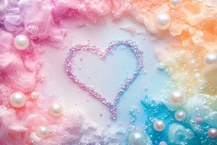 梦幻多彩爱心珍珠泡沫世界