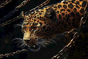 被缚猎豹 野性与禁锢的碰撞