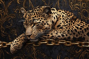 豹倚金链 尽显王者气场