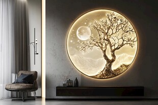 圆形树影墙饰 家居新格调