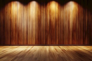 木质墙面灯光营造的空间