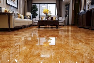 奢华客厅的精致大理石地板