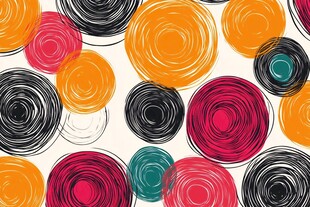 多彩手绘圆圈图案背景