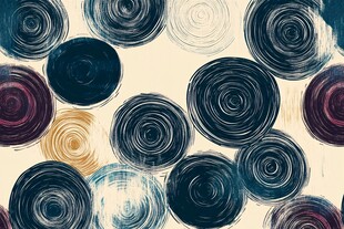 多彩手绘圆圈图案背景