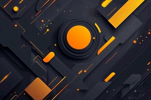 黑橙几何抽象科技风背景