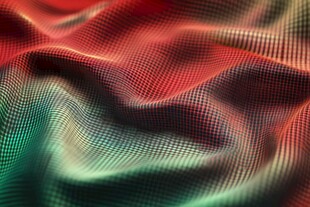 动感红绿渐变网格波纹背景