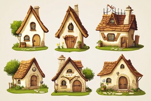 童话风可爱小屋插画集合