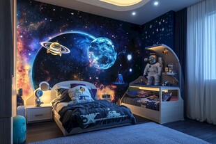 梦幻宇宙主题儿童卧室