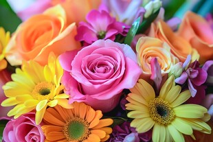 多彩鲜花绽放的美丽瞬间