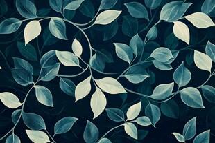 蓝绿叶片交织的唯美图案