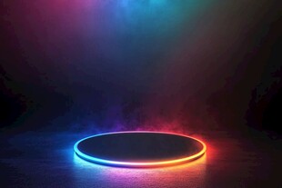 炫彩光环圆形展示台