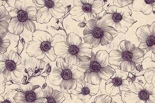 复古手绘花卉无缝图案