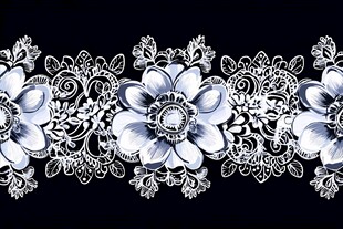 精致白色花卉蕾丝花边