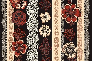 复古花卉条纹图案设计