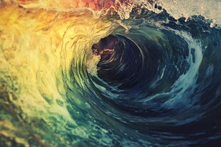 梦幻色彩海浪漩涡景象