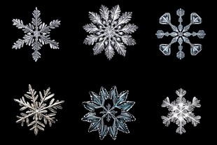 精美多样的六角形雪花图案