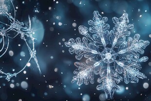 梦幻冰晶雪花背景图