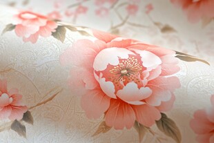 粉色花卉图案精美布料
