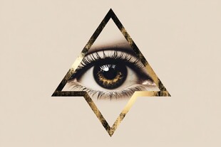 三角框中的神秘迷人眼眸