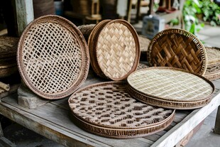 传统竹编圆盘 工艺之美