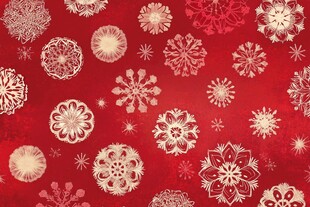 红色背景雪花图案纹理