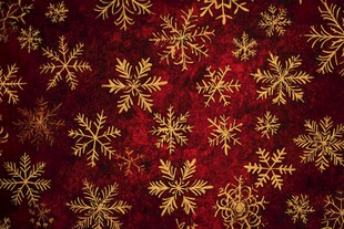 红底金色雪花精美图案