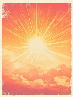 日出光芒照耀云海画面