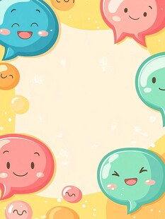 可爱表情气泡边框背景图