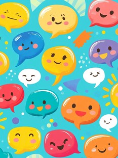多彩表情气泡背景图案