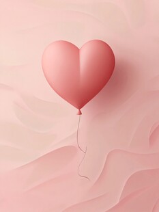 粉色心形气球梦幻背景