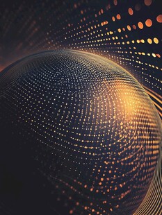 科技感球体与光线特效画面
