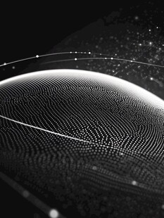 科技感粒子构成的球体画面