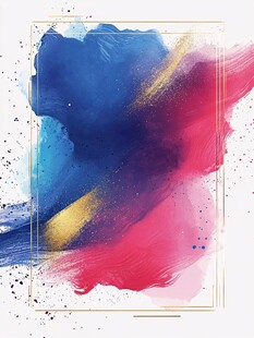 绚丽水彩墨韵边框背景图