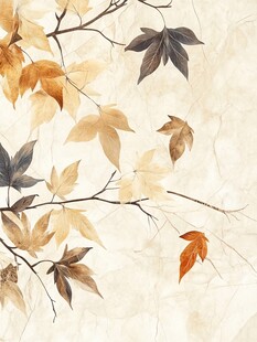 秋意枫叶装饰画艺术图景