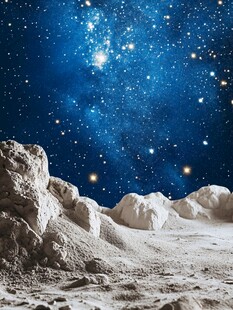 梦幻星空下的月球地貌