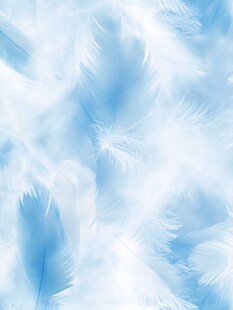梦幻蓝白羽毛背景图