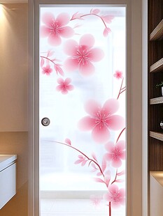 粉色樱花玻璃贴纸装饰