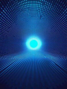 蓝色科技感光线隧道背景