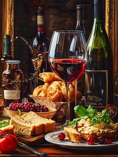美酒配佳肴的惬意时光