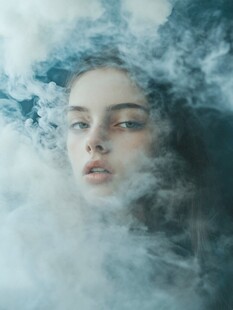 云雾环绕中的梦幻少女