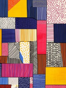 多彩几何拼接抽象图案