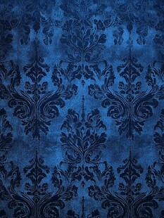 蓝色复古花纹壁纸图案