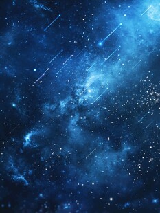 梦幻星空流星夜景图