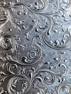 银色浮雕花纹金属装饰图案