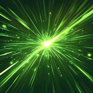 绿色光线放射状炫酷背景