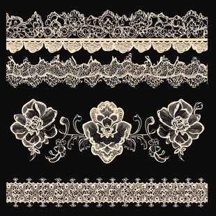 复古蕾丝花边花卉装饰图案