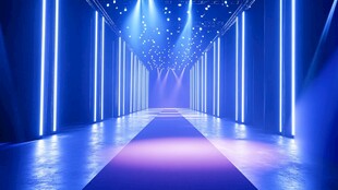 梦幻蓝色灯光时尚走秀通道